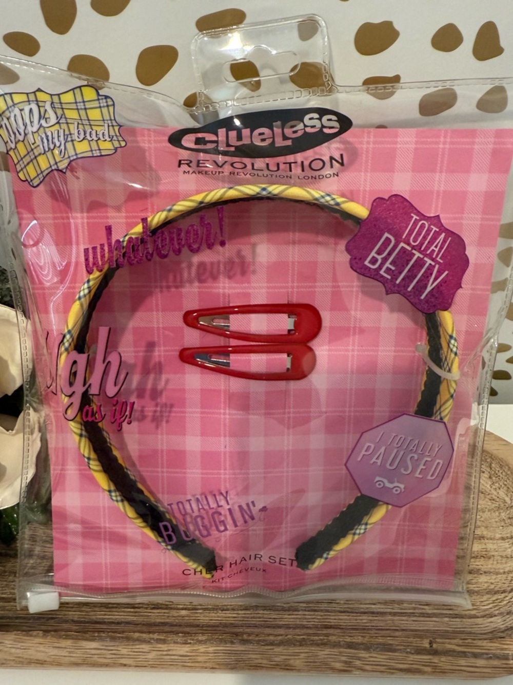 Revolution Clueless Yellow & Black Headband Hair Set NWT